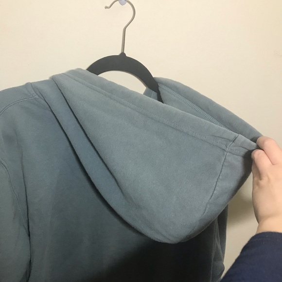 The North Face Full Zip Hoodie Mens M Blue Drawstring kangaroo pocket sweatshirt - Picture 6 of 12